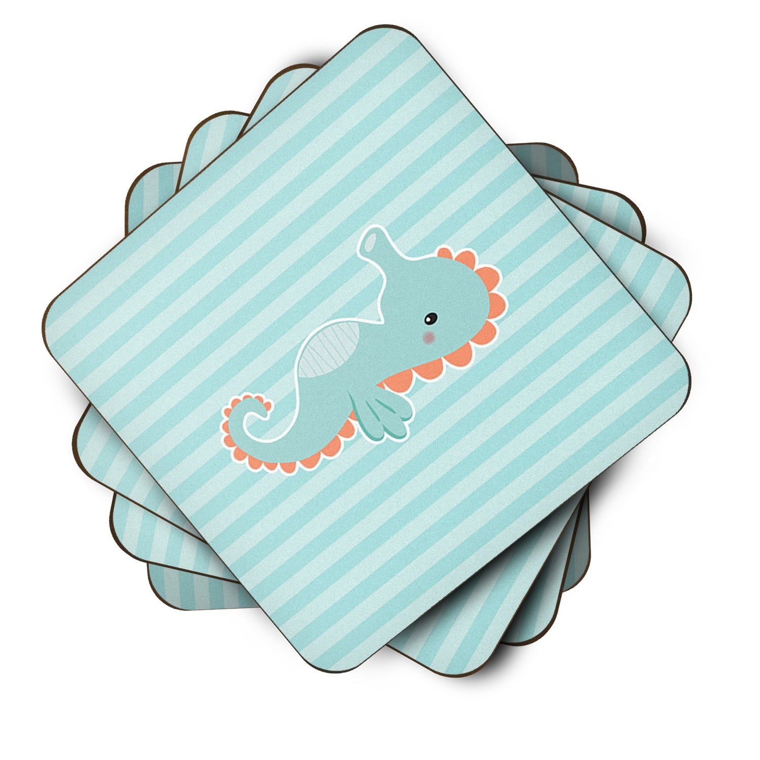 Seahorse Foam Coasters Set of 4 Cup Coasters for Indoor Outdoor, Tabletop Protection, Anti Slip, Mouse pad Material