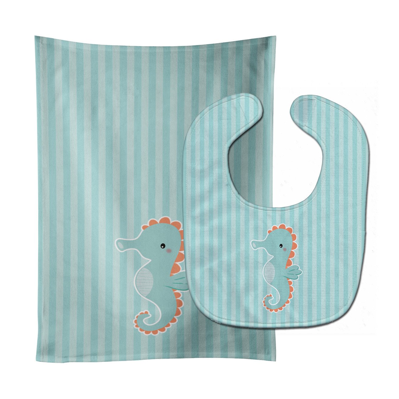 Seahorse Baby Bib & Burp Cloth Easy-Clean Baby Bib Baby Feeding Accessory Baby Mealtime Essential