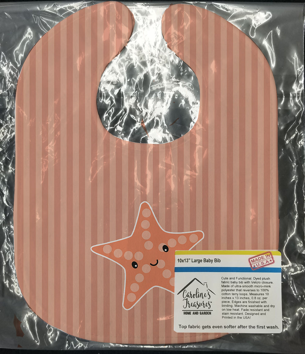 Starfish Baby Bib Easy-Clean Baby Bib Baby Feeding Accessory Baby Mealtime Essential, 10 x 13, Multicolor