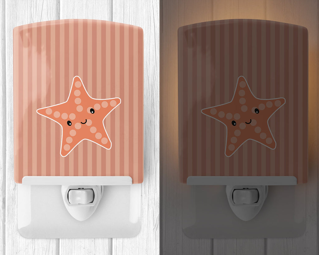 Starfish Ceramic Night Light Compact, UL-Certified, Ideal for Bedroom, Bathroom, Nursery, Hallway, Kitchen, 6x4x3, Multicolor