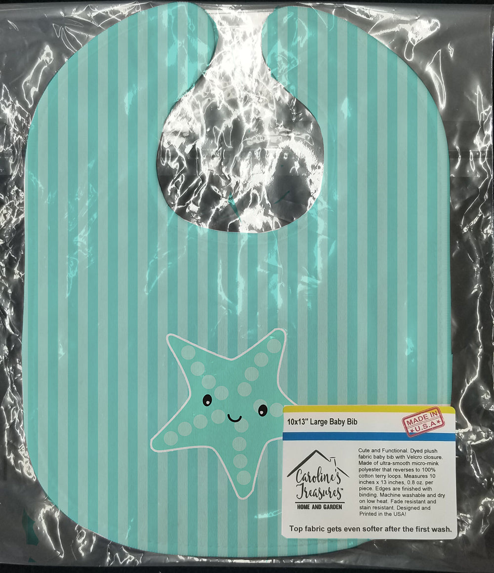 Starfish Baby Bib Easy-Clean Baby Bib Baby Feeding Accessory Baby Mealtime Essential, 10 x 13, Multicolor