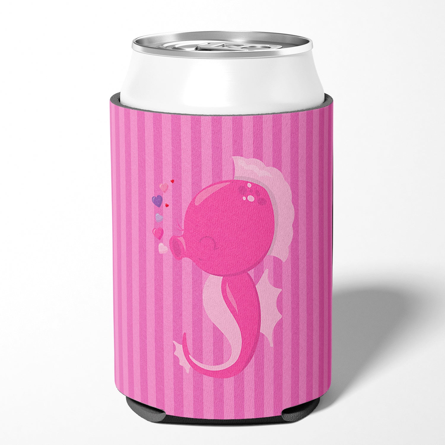 Pink Seahorse Can or Bottle Hugger Cooler Sleeve for Standard 12 oz Cans, Insulated Foam Beer & Soda Can Hugger Reusable