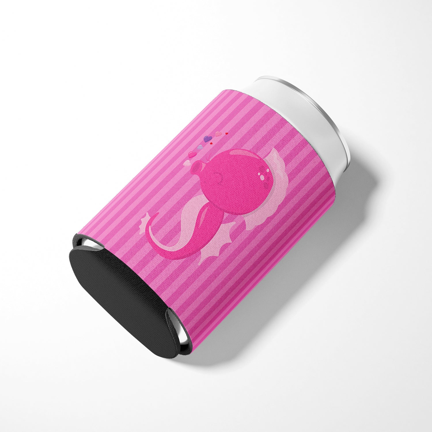 Pink Seahorse Can or Bottle Hugger Cooler Sleeve for Standard 12 oz Cans, Insulated Foam Beer & Soda Can Hugger Reusable