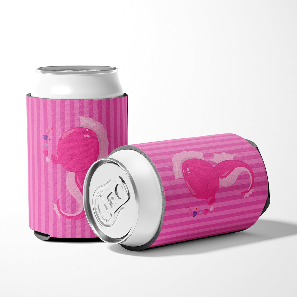 Pink Seahorse Can or Bottle Hugger Cooler Sleeve for Standard 12 oz Cans, Insulated Foam Beer & Soda Can Hugger Reusable