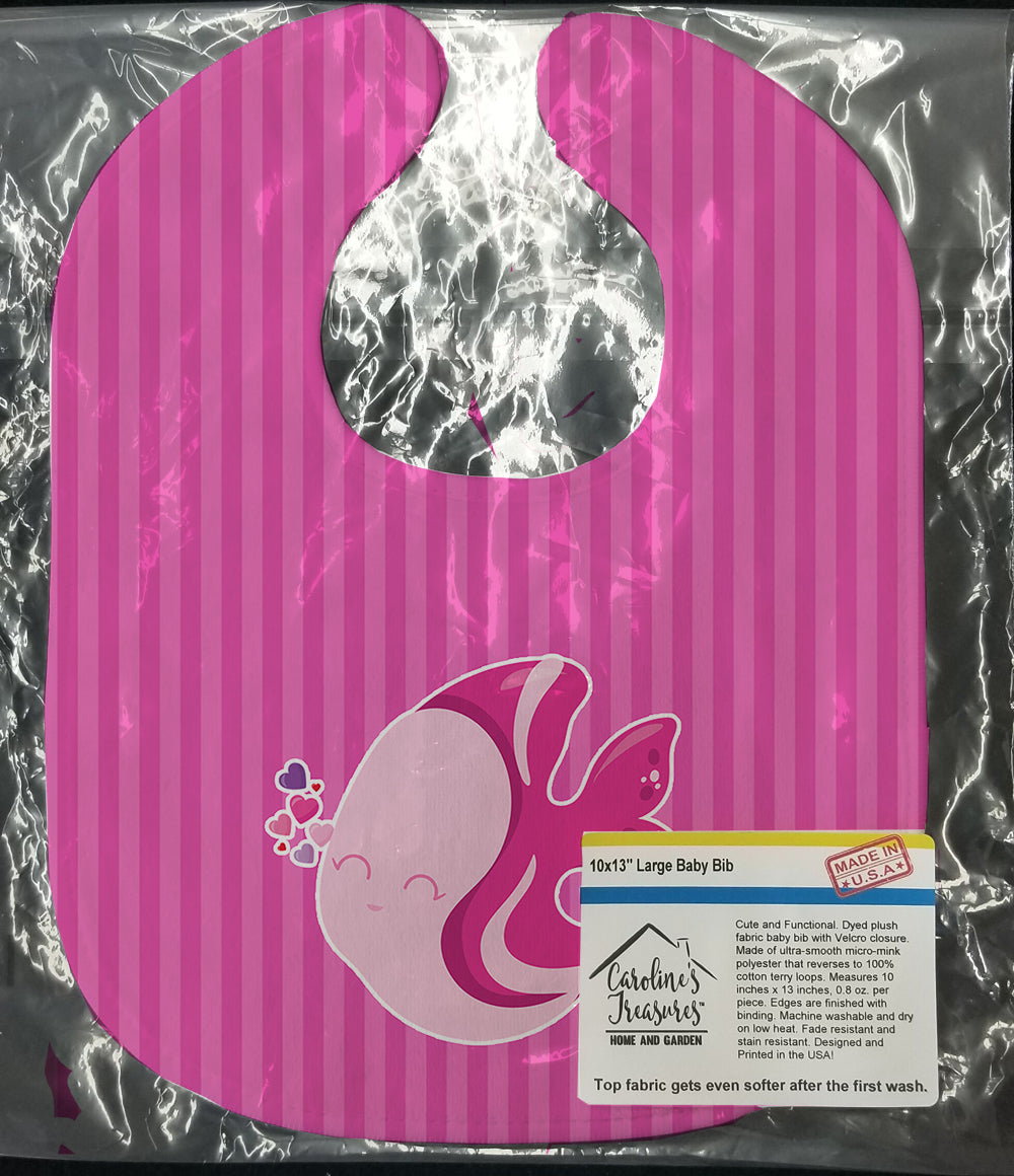 Pink Fish Baby Bib Easy-Clean Baby Bib Baby Feeding Accessory Baby Mealtime Essential, 10 x 13, Multicolor