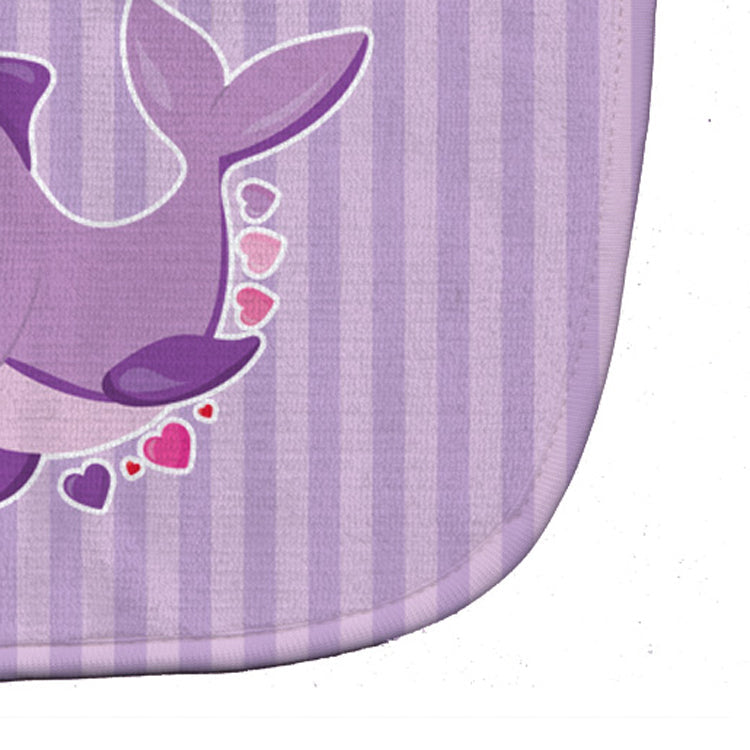 Purple Dolphin Baby Bib Easy-Clean Baby Bib Baby Feeding Accessory Baby Mealtime Essential, 10 x 13, Multicolor