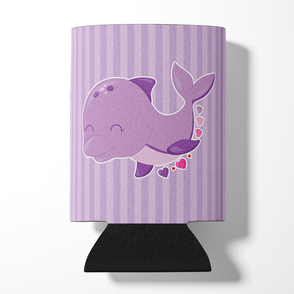 Purple Dolphin Can or Bottle Hugger Cooler Sleeve for Standard 12 oz Cans, Insulated Foam Beer & Soda Can Hugger Reusable