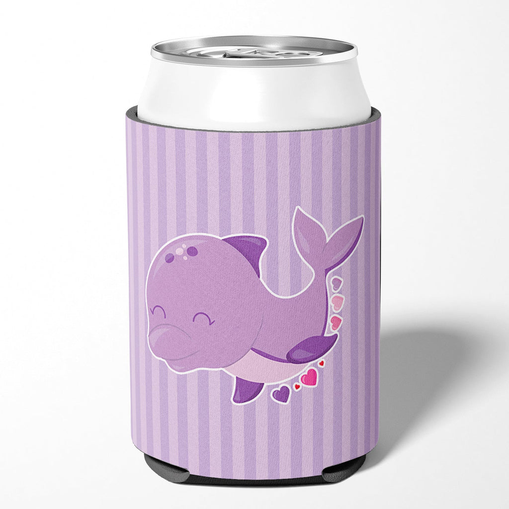 Purple Dolphin Can or Bottle Hugger Cooler Sleeve for Standard 12 oz Cans, Insulated Foam Beer & Soda Can Hugger Reusable