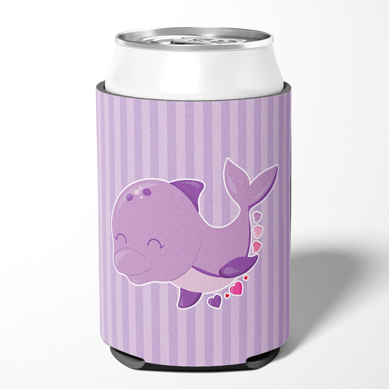 Purple Dolphin Can or Bottle Hugger Cooler Sleeve for Standard 12 oz Cans, Insulated Foam Beer & Soda Can Hugger Reusable
