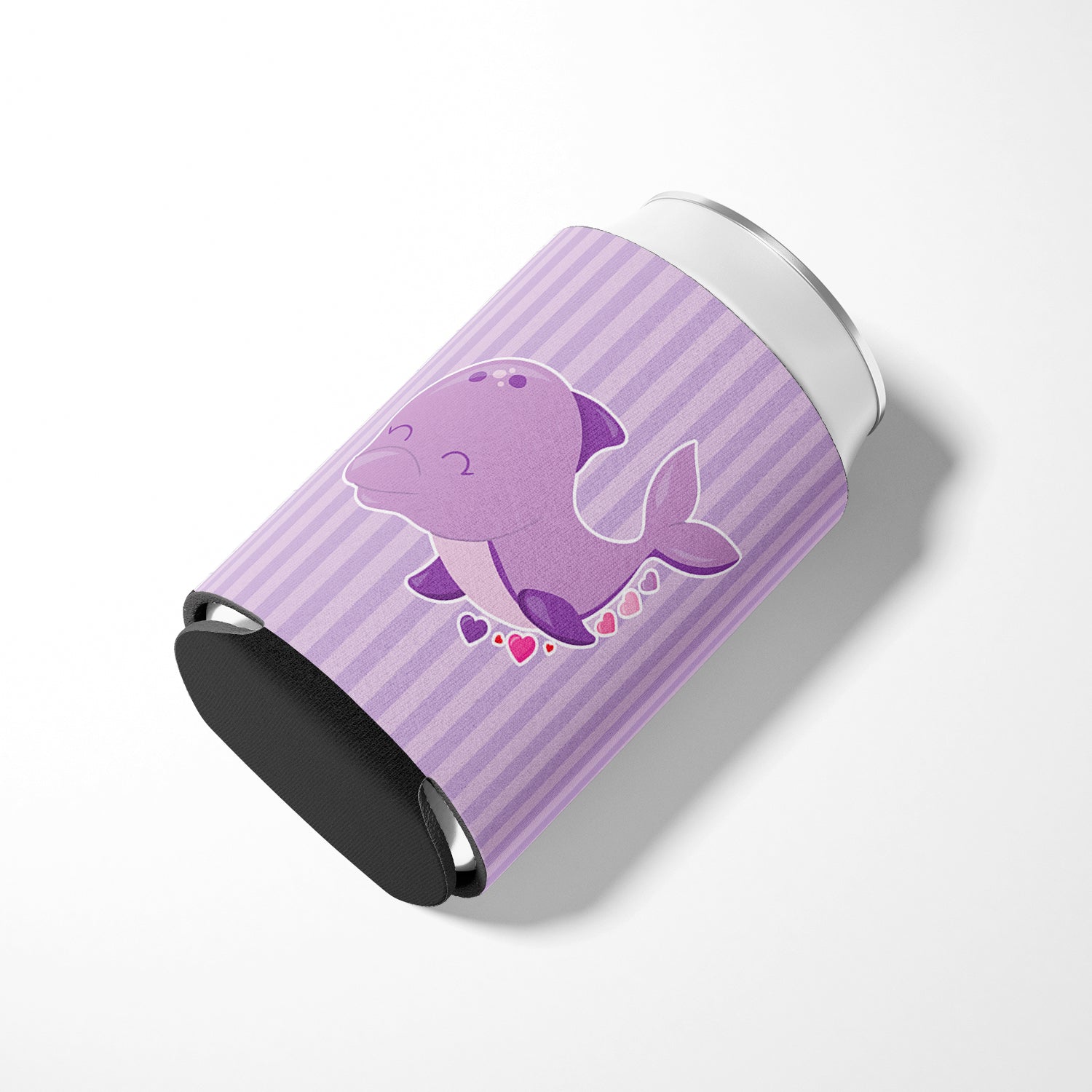 Purple Dolphin Can or Bottle Hugger Cooler Sleeve for Standard 12 oz Cans, Insulated Foam Beer & Soda Can Hugger Reusable