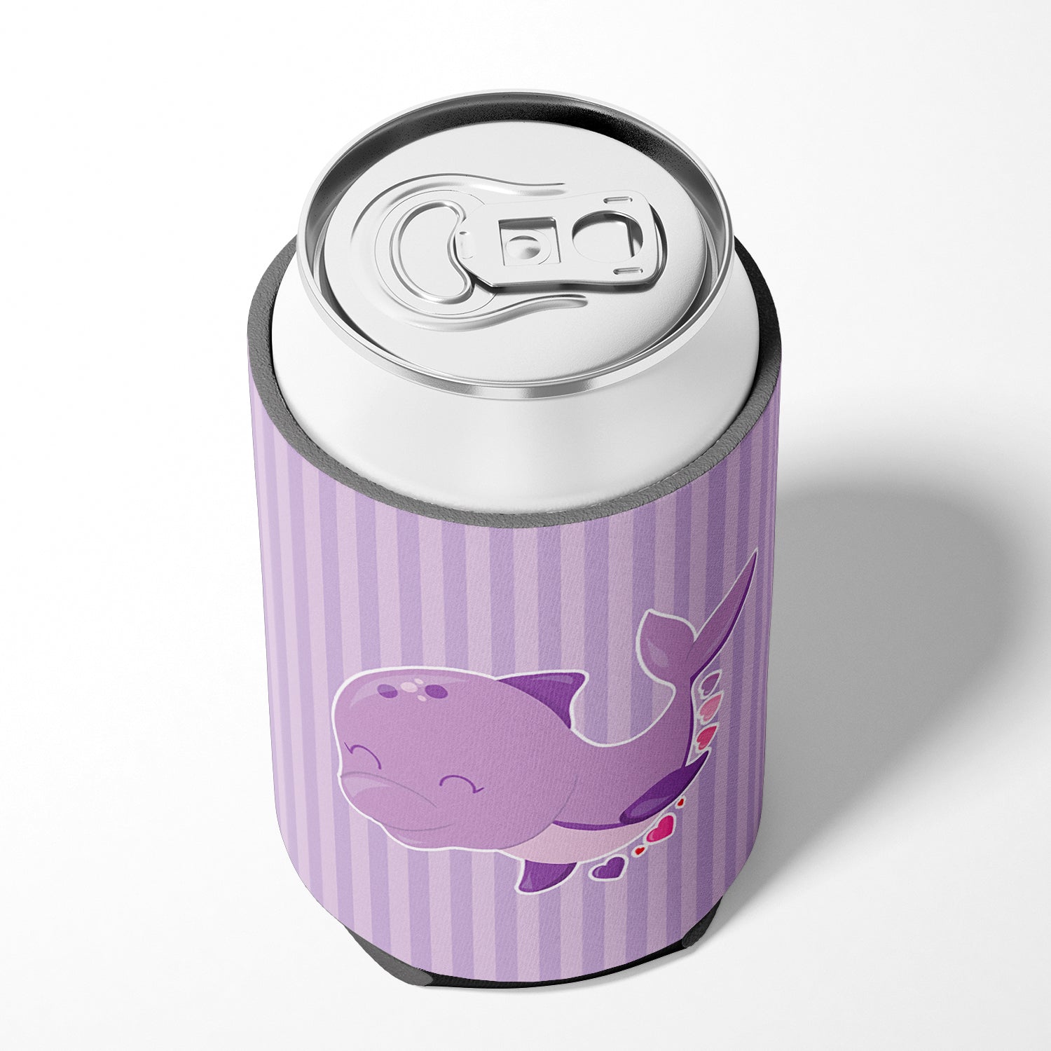Purple Dolphin Can or Bottle Hugger Cooler Sleeve for Standard 12 oz Cans, Insulated Foam Beer & Soda Can Hugger Reusable