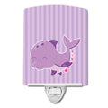 Purple Dolphin Ceramic Night Light Compact, UL-Certified, Ideal for Bedroom, Bathroom, Nursery, Hallway, Kitchen, 6x4x3, Multicolor