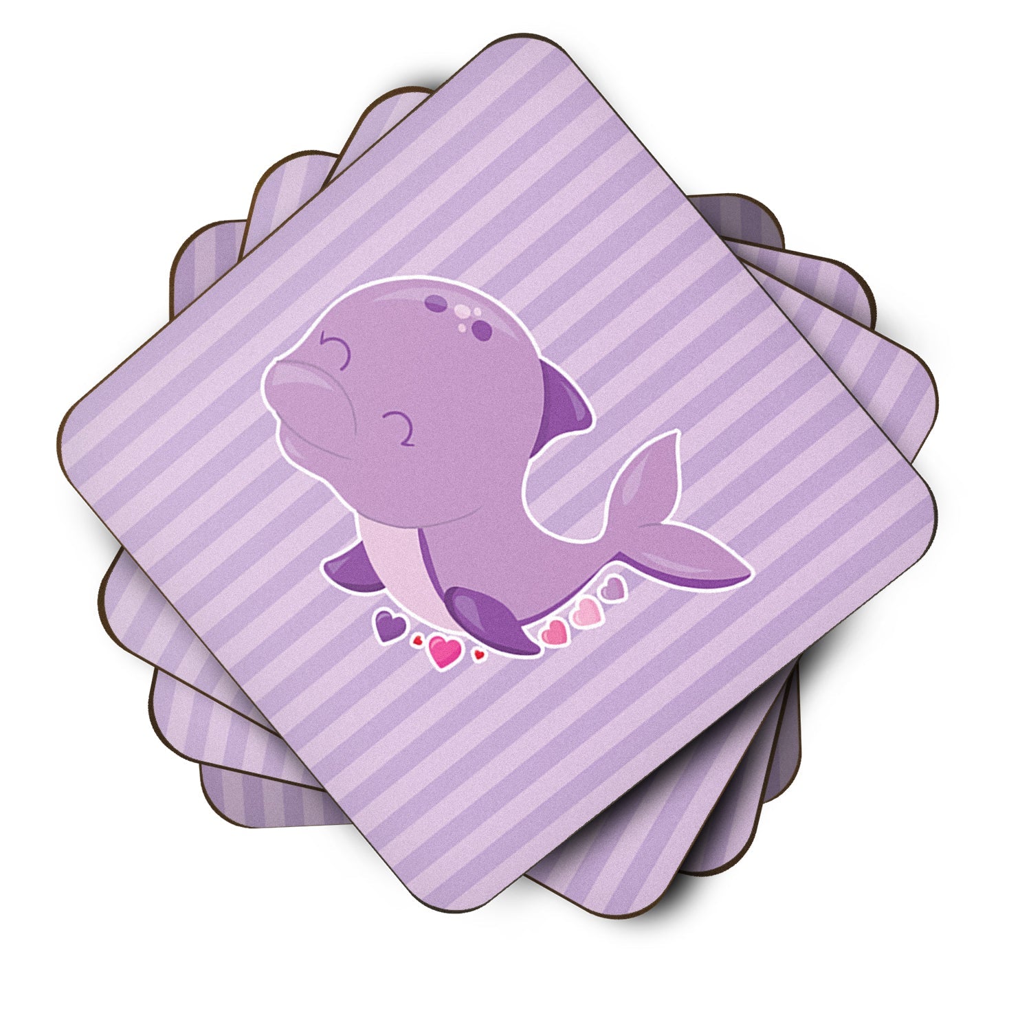 Purple Dolphin Foam Coasters Set of 4 Cup Coasters for Indoor Outdoor, Tabletop Protection, Anti Slip, Mouse pad Material
