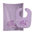 Purple Dolphin Baby Bib & Burp Cloth Easy-Clean Baby Bib Baby Feeding Accessory Baby Mealtime Essential