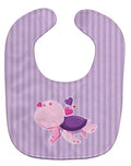 Pink and Purple Turtle Baby Bib Easy-Clean Baby Bib Baby Feeding Accessory Baby Mealtime Essential, 10 x 13, Multicolor