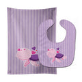 Pink and Purple Turtle Baby Bib & Burp Cloth Easy-Clean Baby Bib Baby Feeding Accessory Baby Mealtime Essential