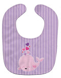 Pink Whale Baby Bib Easy-Clean Baby Bib Baby Feeding Accessory Baby Mealtime Essential, 10 x 13, Multicolor