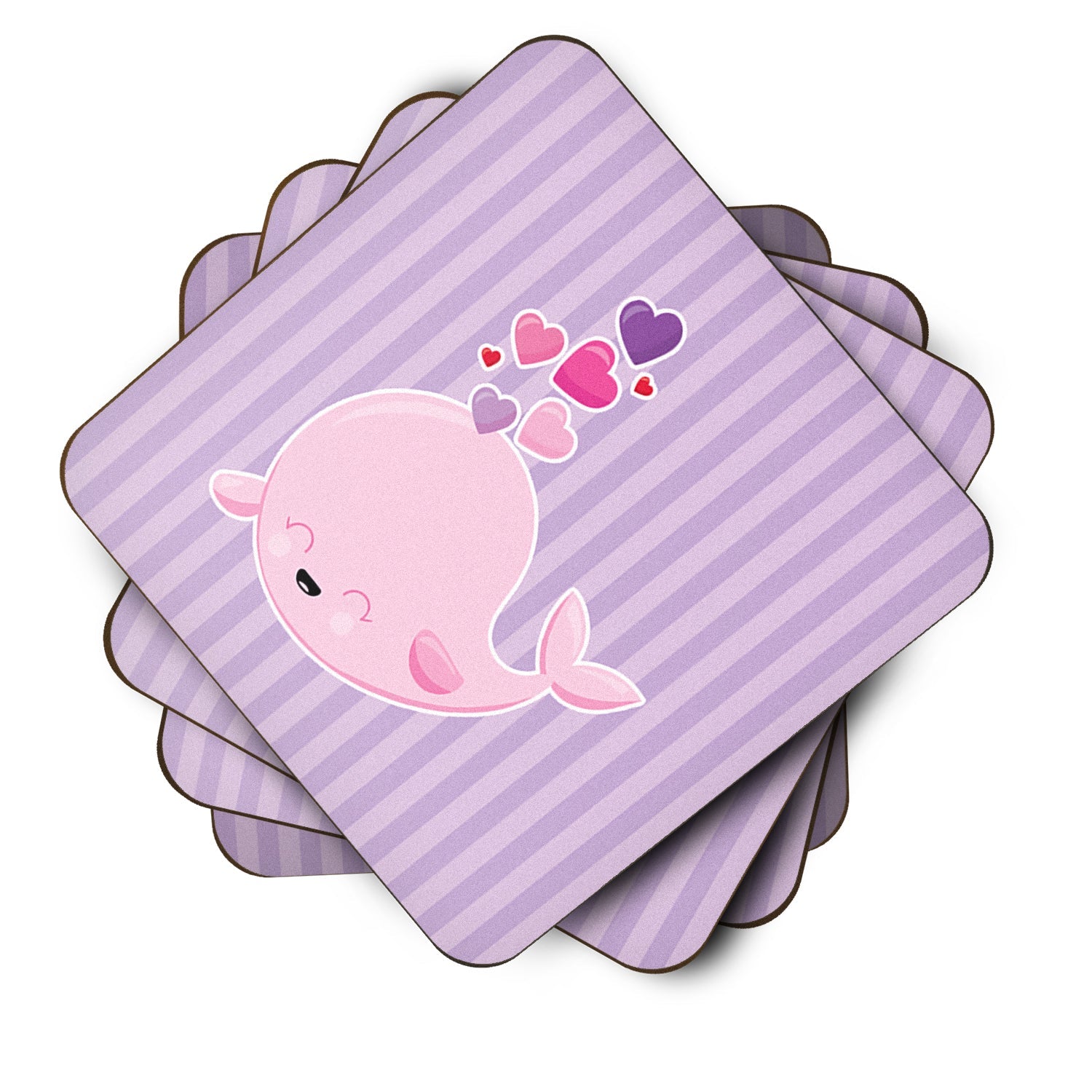 Pink Whale Foam Coasters Set of 4 Cup Coasters for Indoor Outdoor, Tabletop Protection, Anti Slip, Mouse pad Material