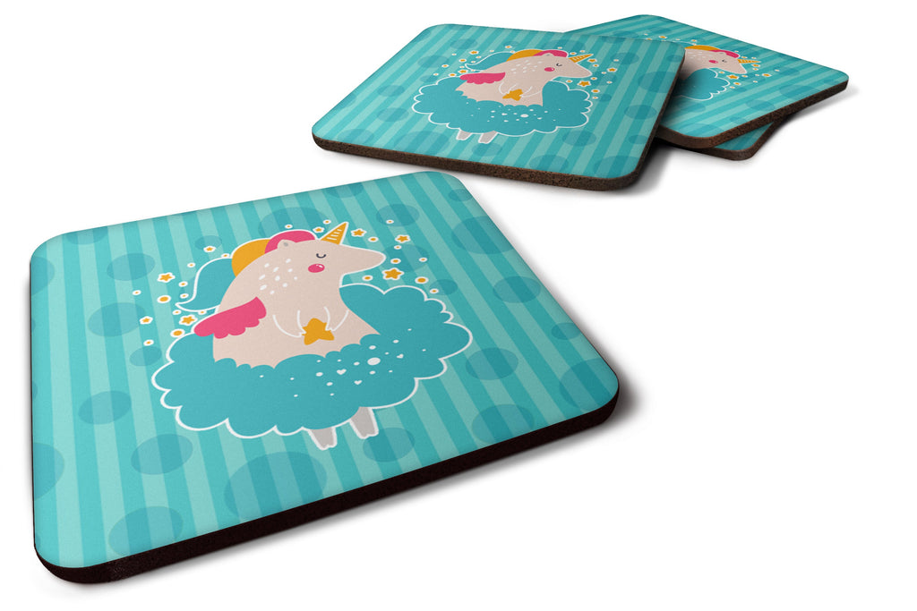 Unicorn Ballerina Foam Coasters Set of 4 Cup Coasters for Indoor Outdoor, Tabletop Protection, Anti Slip, Mouse pad Material