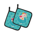 Unicorn Ballerina Pot Holder Set of 2 Heat Resistant Quilted Hot Pads 7.5 x 7.5 Inch, Insulated Kitchen Trivets for Cooking & Baking