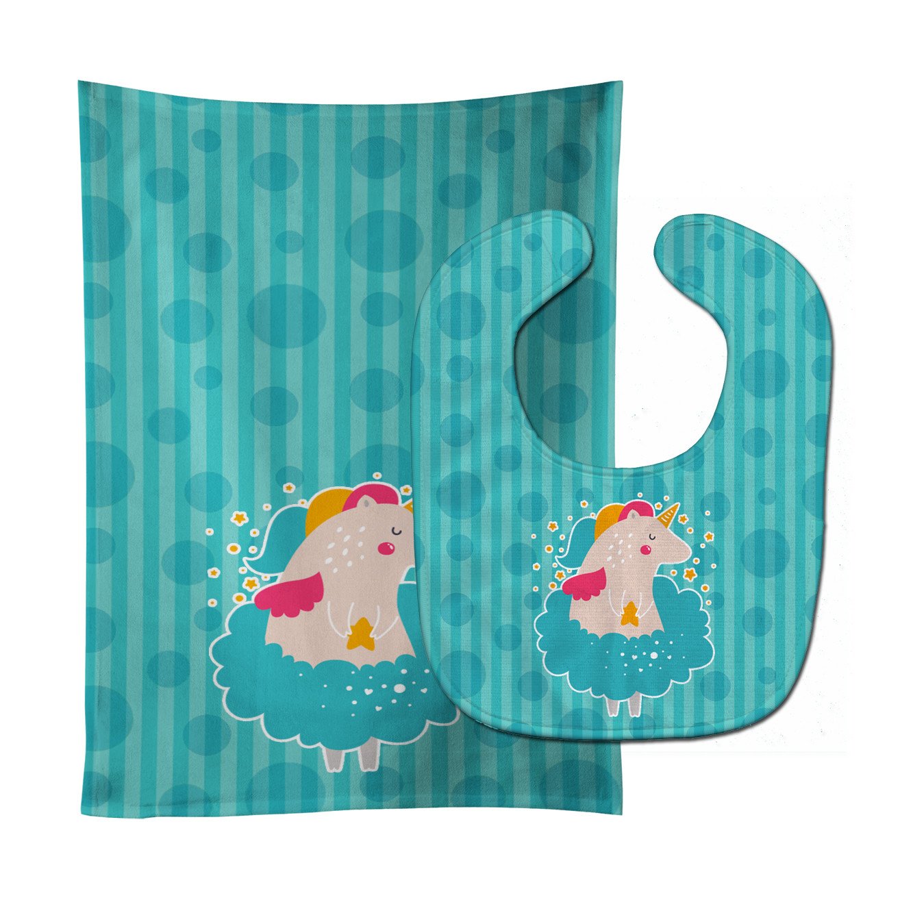 Unicorn Ballerina Baby Bib & Burp Cloth Easy-Clean Baby Bib Baby Feeding Accessory Baby Mealtime Essential