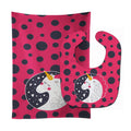 Unicorn Pink Polkadots Baby Bib & Burp Cloth Easy-Clean Baby Bib Baby Feeding Accessory Baby Mealtime Essential