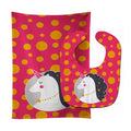 Unicorn Orange Polkadots Baby Bib & Burp Cloth Easy-Clean Baby Bib Baby Feeding Accessory Baby Mealtime Essential