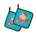 Unicorn Magical Pot Holder Set of 2 Heat Resistant Quilted Hot Pads 7.5 x 7.5 Inch, Insulated Kitchen Trivets for Cooking & Baking