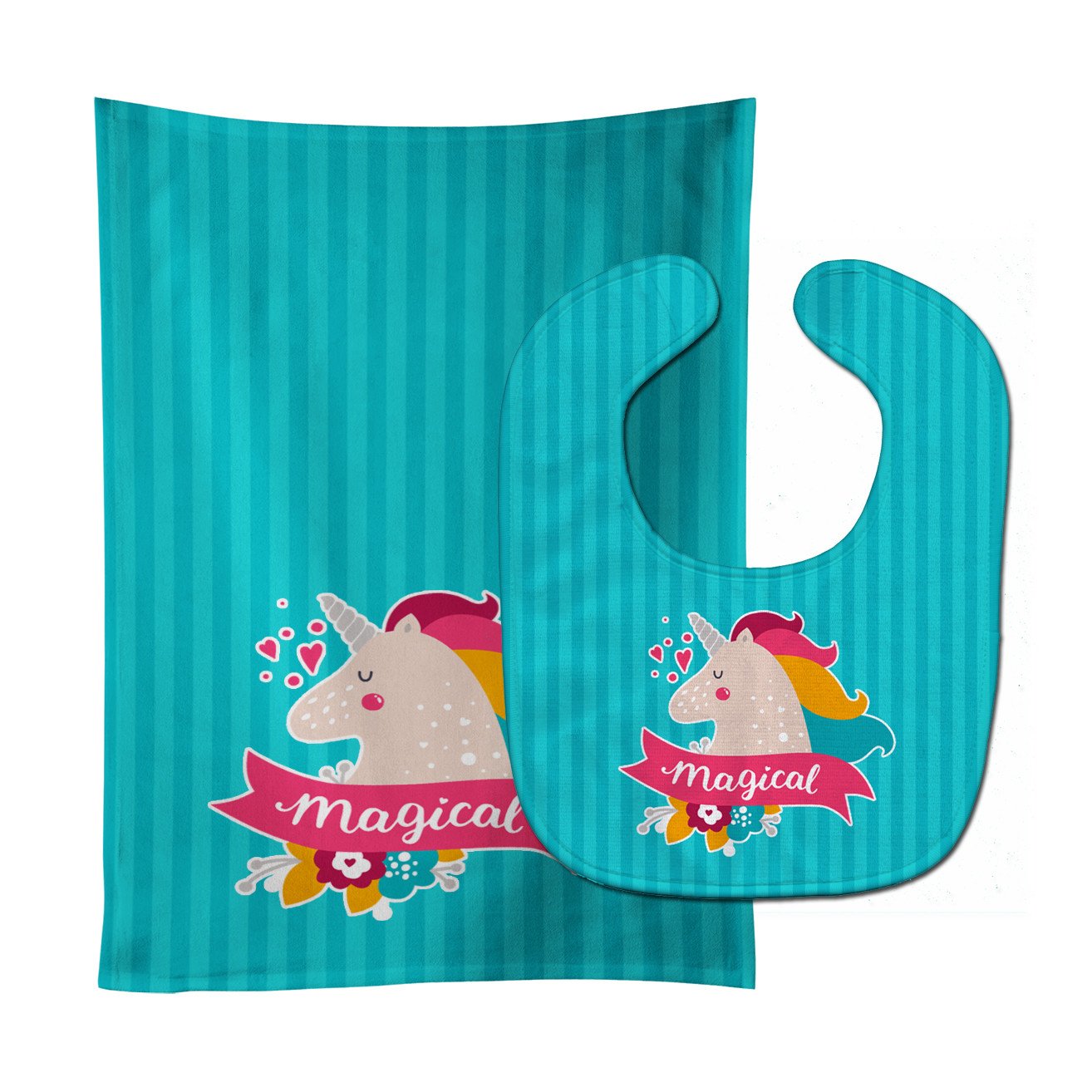 Unicorn Magical Baby Bib & Burp Cloth Easy-Clean Baby Bib Baby Feeding Accessory Baby Mealtime Essential
