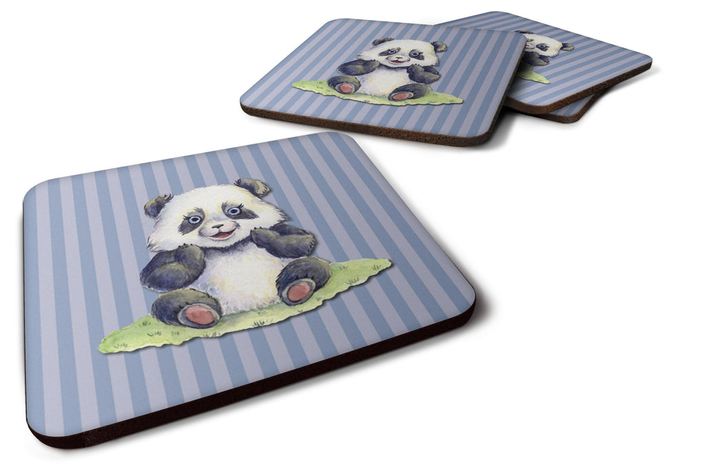 Panda Bear Foam Coasters Set of 4 Cup Coasters for Indoor Outdoor, Tabletop Protection, Anti Slip, Mouse pad Material