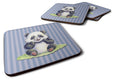 Panda Bear Foam Coasters Set of 4 Cup Coasters for Indoor Outdoor, Tabletop Protection, Anti Slip, Mouse pad Material