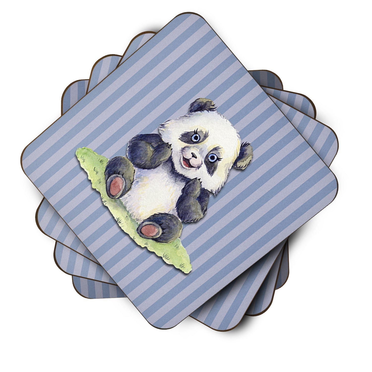 Panda Bear Foam Coasters Set of 4 Cup Coasters for Indoor Outdoor, Tabletop Protection, Anti Slip, Mouse pad Material