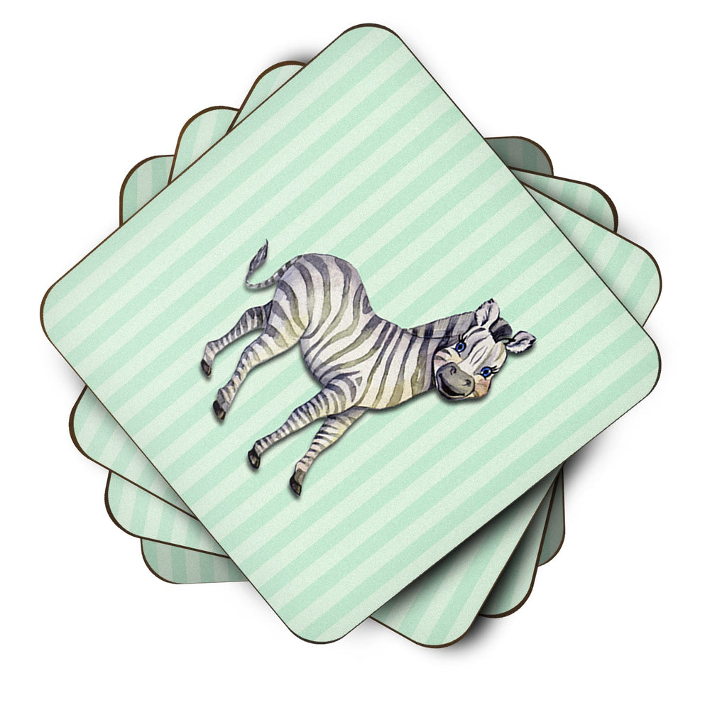 Zebra Foam Coasters Set of 4 Cup Coasters for Indoor Outdoor, Tabletop Protection, Anti Slip, Mouse pad Material