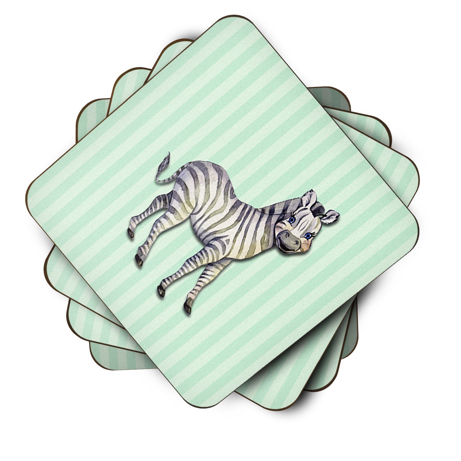 Zebra Foam Coasters Set of 4 Cup Coasters for Indoor Outdoor, Tabletop Protection, Anti Slip, Mouse pad Material