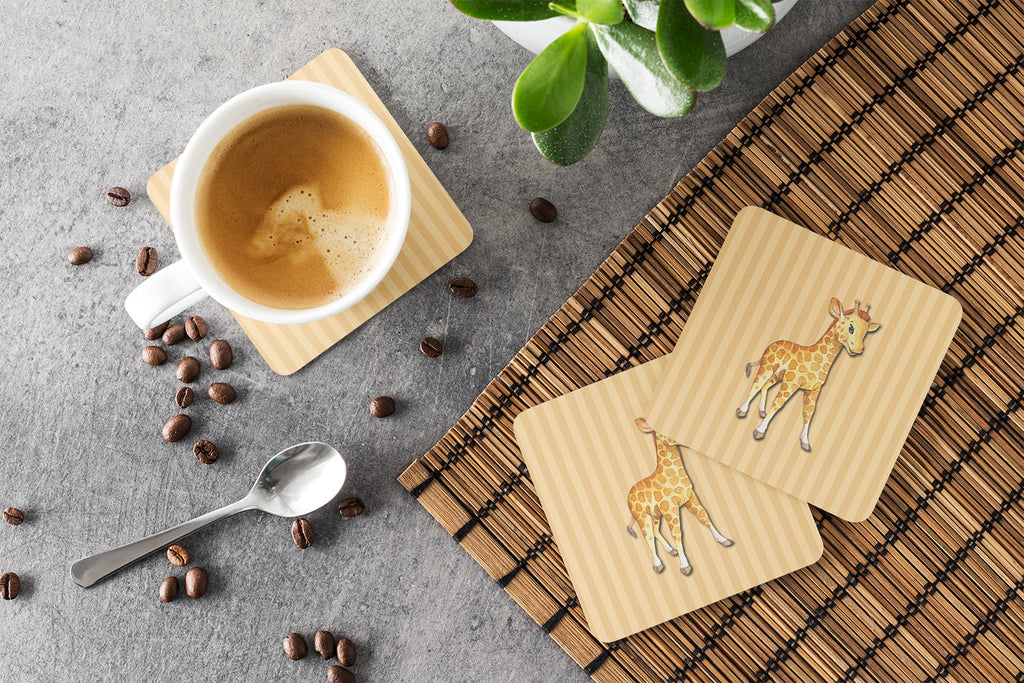 Giraffe Foam Coasters Set of 4 Cup Coasters for Indoor Outdoor, Tabletop Protection, Anti Slip, Mouse pad Material