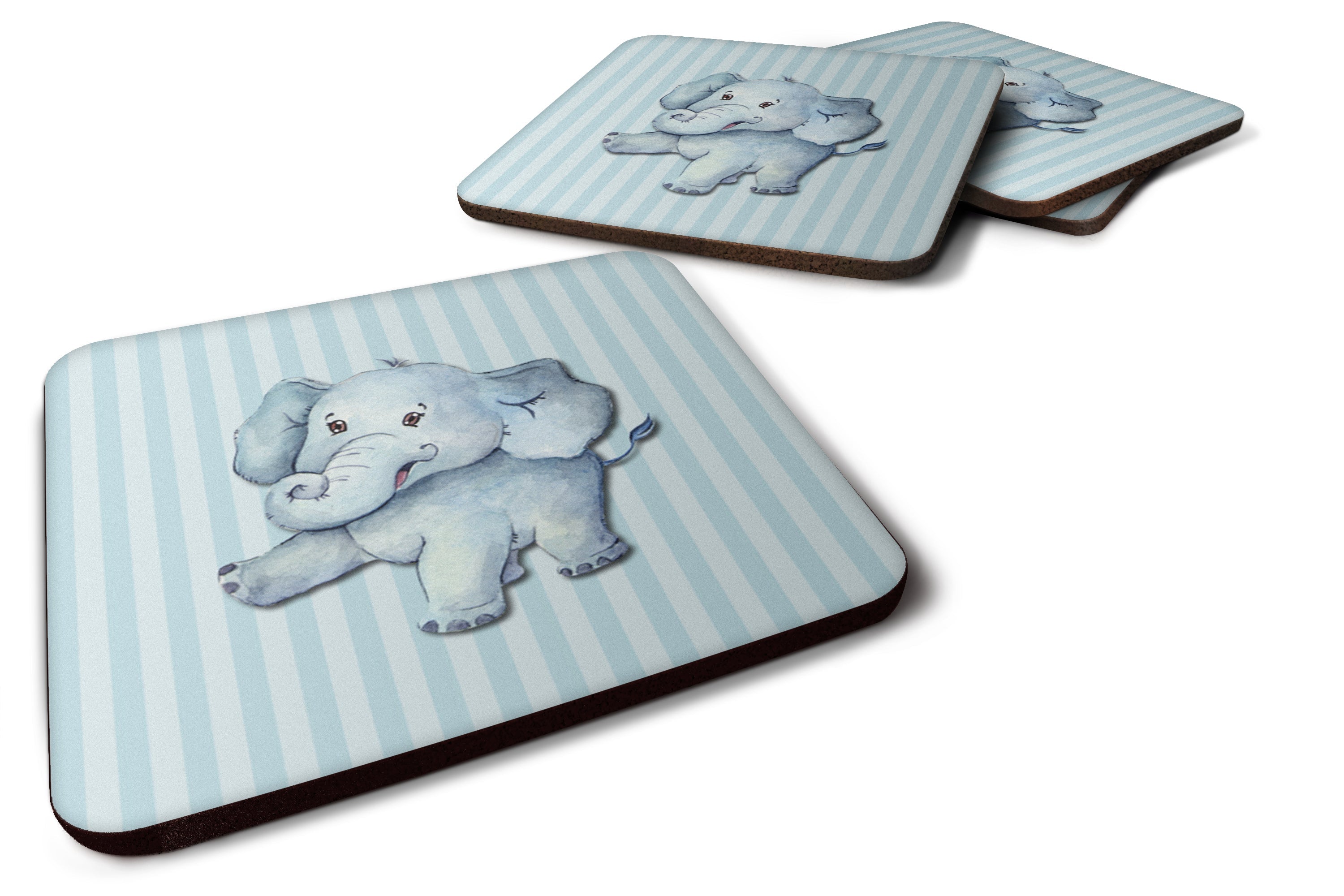Elephant Foam Coasters Set of 4 Cup Coasters for Indoor Outdoor, Tabletop Protection, Anti Slip, Mouse pad Material