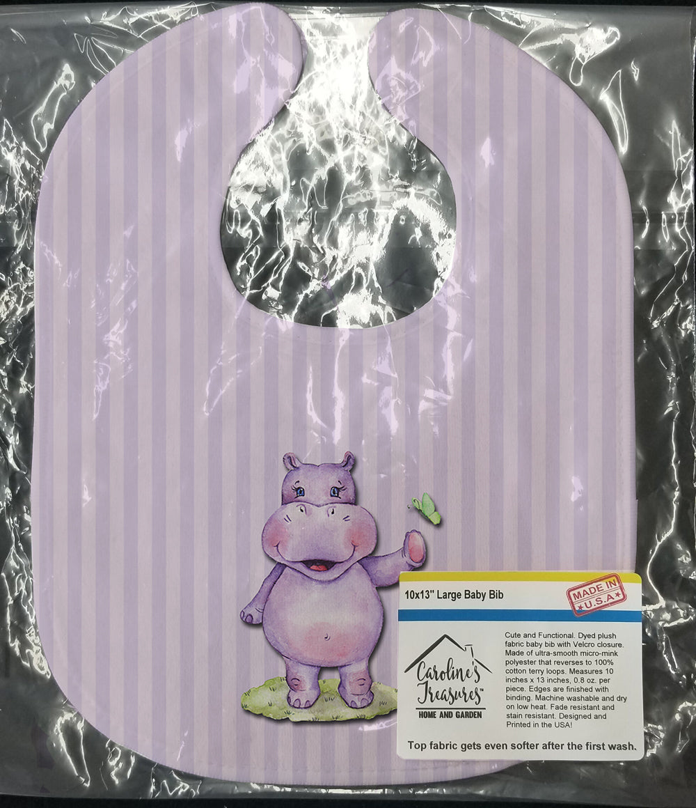 Hippopotamus Baby Bib Easy-Clean Baby Bib Baby Feeding Accessory Baby Mealtime Essential, 10 x 13, Multicolor