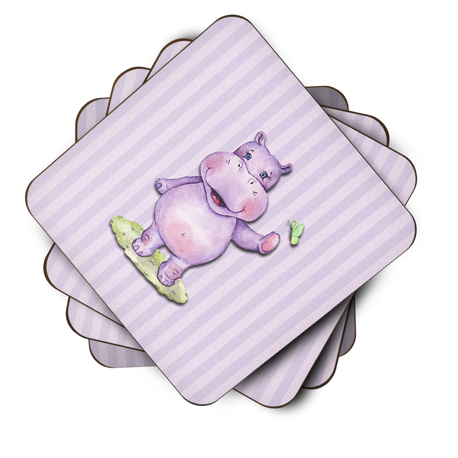 Hippopotamus Foam Coasters Set of 4 Cup Coasters for Indoor Outdoor, Tabletop Protection, Anti Slip, Mouse pad Material