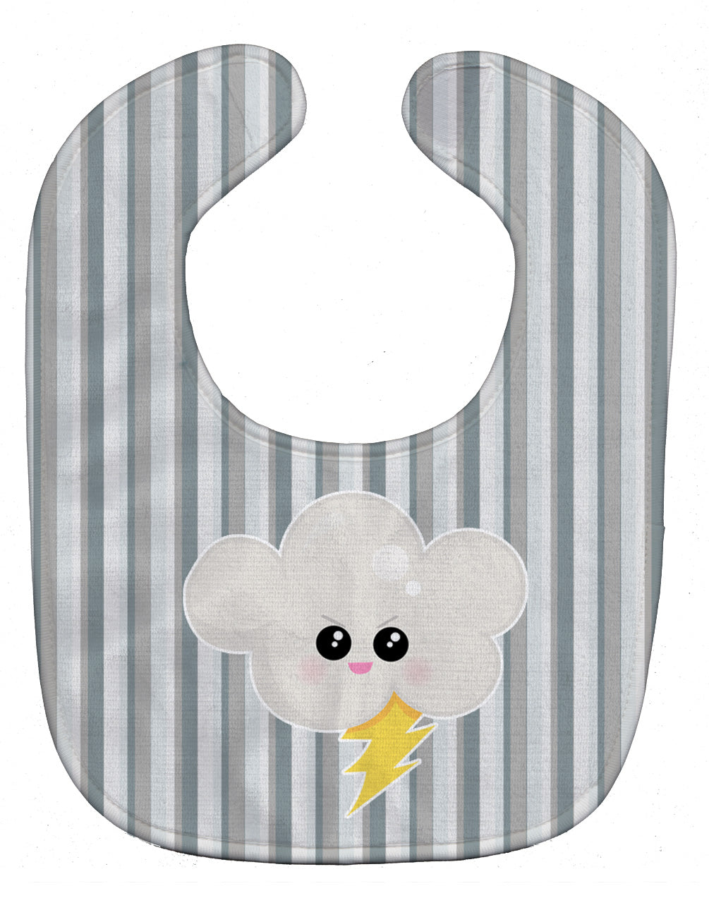 Weather Thuderstorm Face Baby Bib Easy-Clean Baby Bib Baby Feeding Accessory Baby Mealtime Essential, 10 x 13, Multicolor