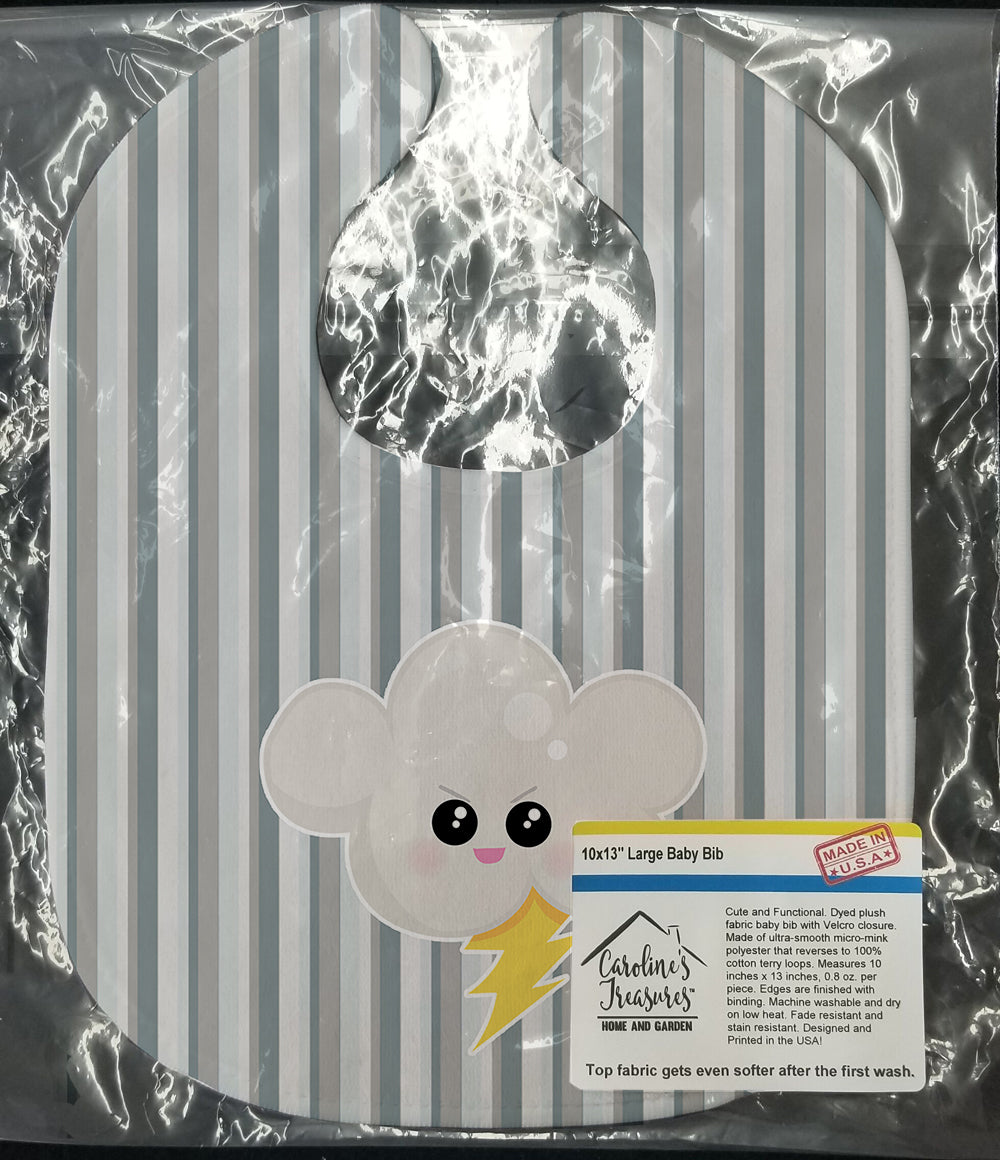 Weather Thuderstorm Face Baby Bib Easy-Clean Baby Bib Baby Feeding Accessory Baby Mealtime Essential, 10 x 13, Multicolor