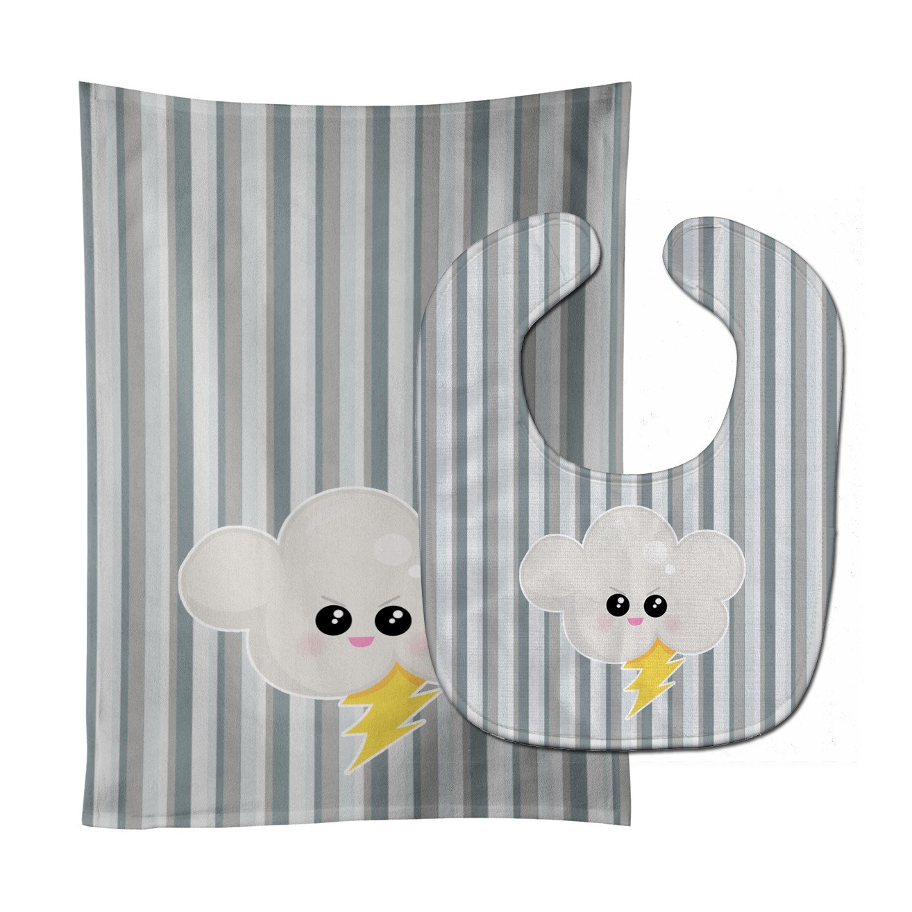 Weather Thuderstorm Face Baby Bib & Burp Cloth Easy-Clean Baby Bib Baby Feeding Accessory Baby Mealtime Essential