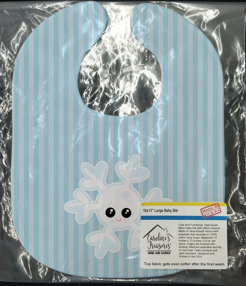 Weather Snowflake Face Baby Bib Easy-Clean Baby Bib Baby Feeding Accessory Baby Mealtime Essential, 10 x 13, Multicolor