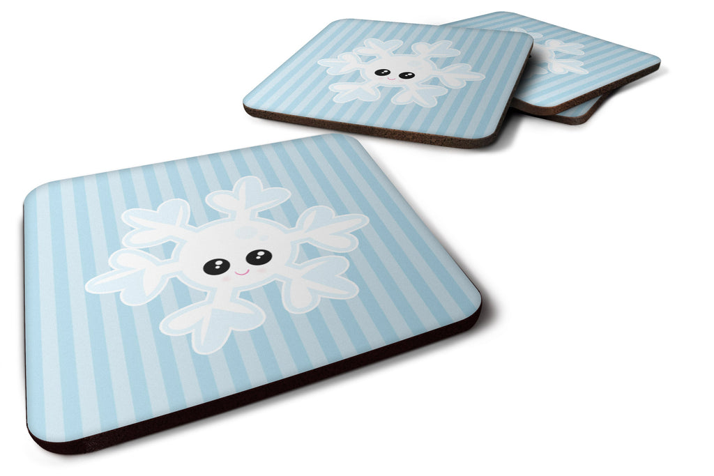 Weather Snowflake Face Foam Coasters Set of 4 Cup Coasters for Indoor Outdoor, Tabletop Protection, Anti Slip, Mouse pad Material