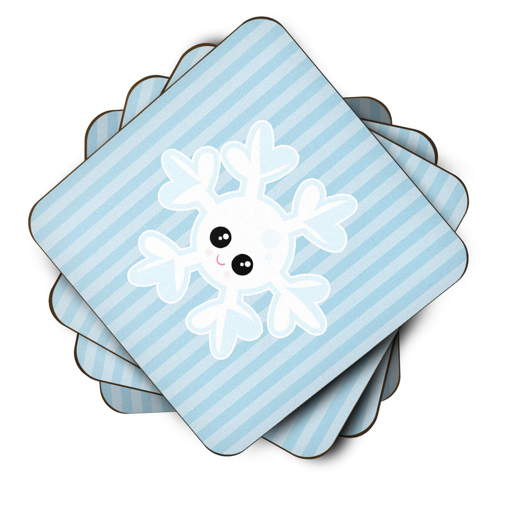 Weather Snowflake Face Foam Coasters Set of 4 Cup Coasters for Indoor Outdoor, Tabletop Protection, Anti Slip, Mouse pad Material