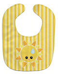 Weather Sun Sprinkle Face Baby Bib Easy-Clean Baby Bib Baby Feeding Accessory Baby Mealtime Essential, 10 x 13, Multicolor