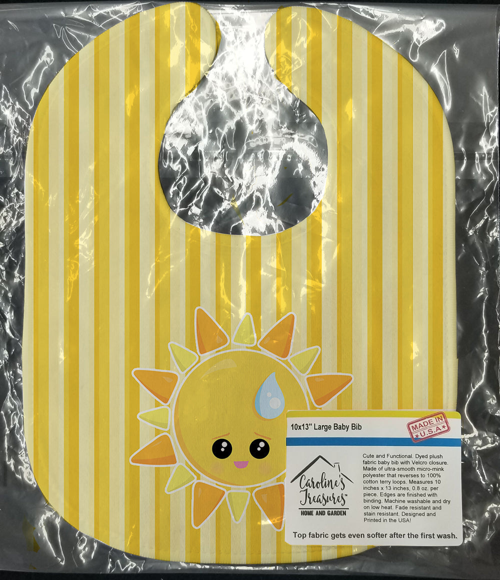 Weather Sun Sprinkle Face Baby Bib Easy-Clean Baby Bib Baby Feeding Accessory Baby Mealtime Essential, 10 x 13, Multicolor