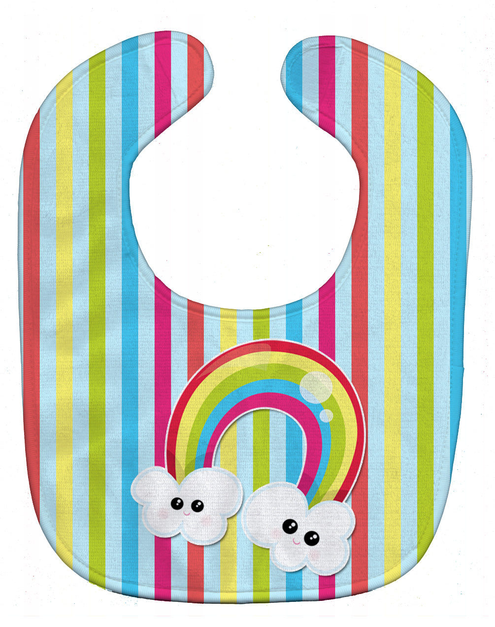 Weather Rainbow Face Baby Bib Easy-Clean Baby Bib Baby Feeding Accessory Baby Mealtime Essential, 10 x 13, Multicolor
