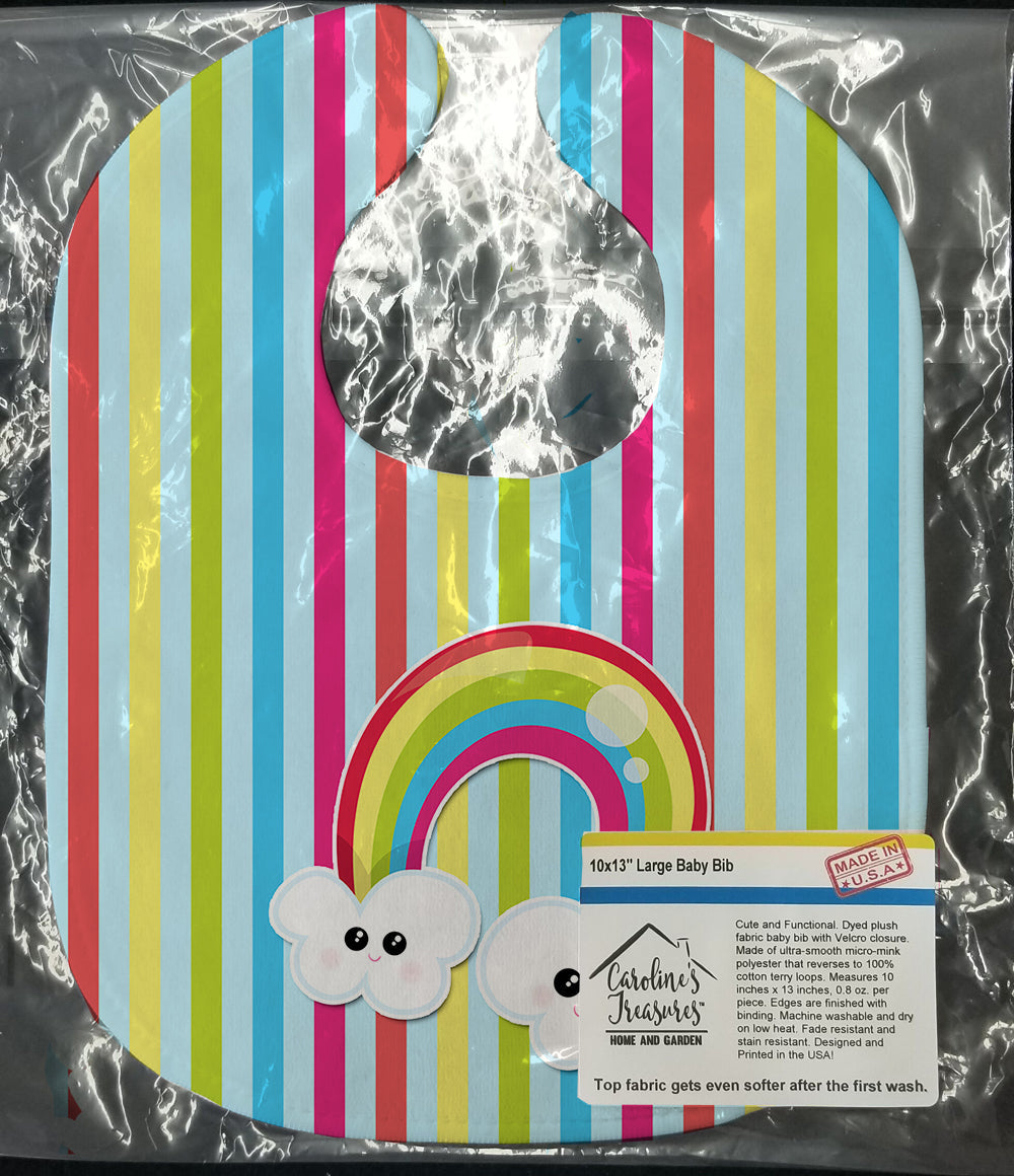 Weather Rainbow Face Baby Bib Easy-Clean Baby Bib Baby Feeding Accessory Baby Mealtime Essential, 10 x 13, Multicolor