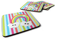 Weather Rainbow Face Foam Coasters Set of 4 Cup Coasters for Indoor Outdoor, Tabletop Protection, Anti Slip, Mouse pad Material