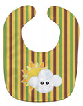 Weather Partly Cloudy Face Baby Bib Easy-Clean Baby Bib Baby Feeding Accessory Baby Mealtime Essential, 10 x 13, Multicolor